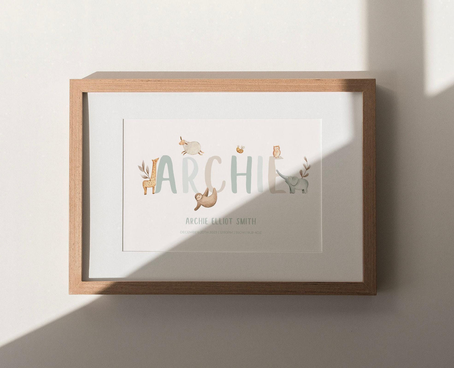 Animal Name Custom Print