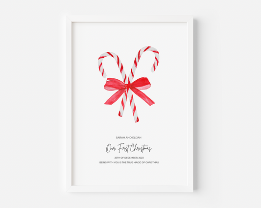 Candy Cane Personalised Print