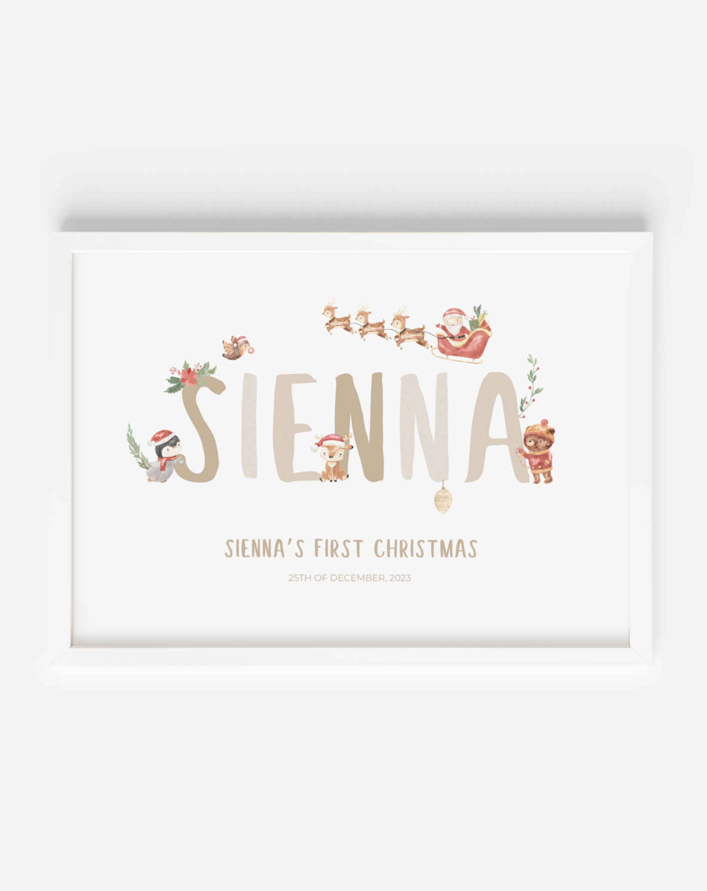 Christmas Kids Name Personalised Print