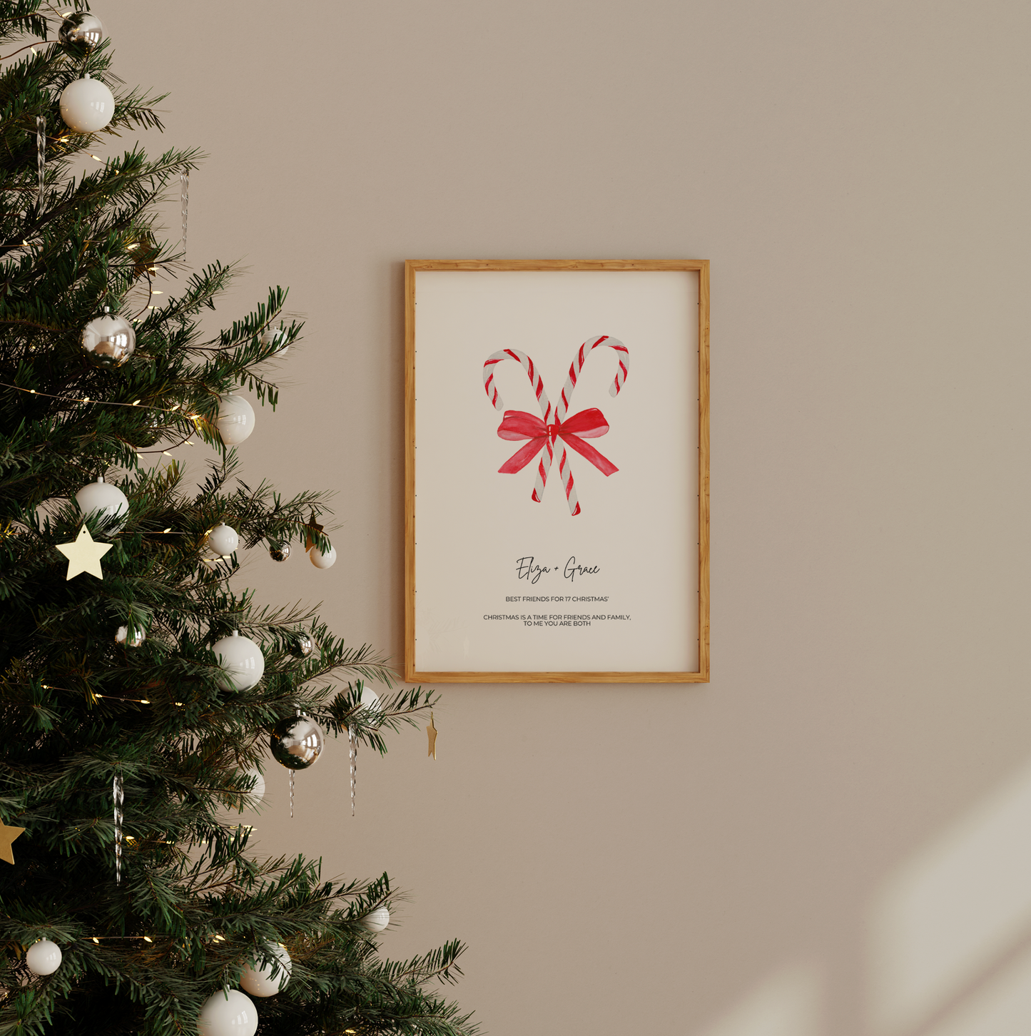 Candy Cane Personalised Print