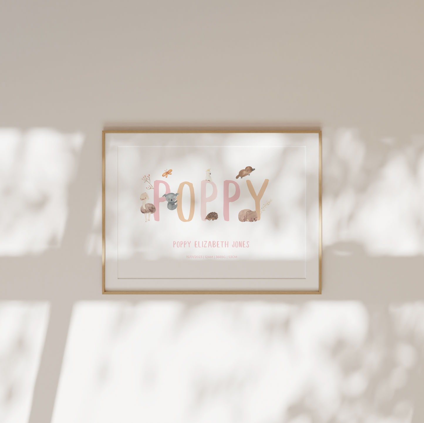 Australian Animal Name Personalised Print