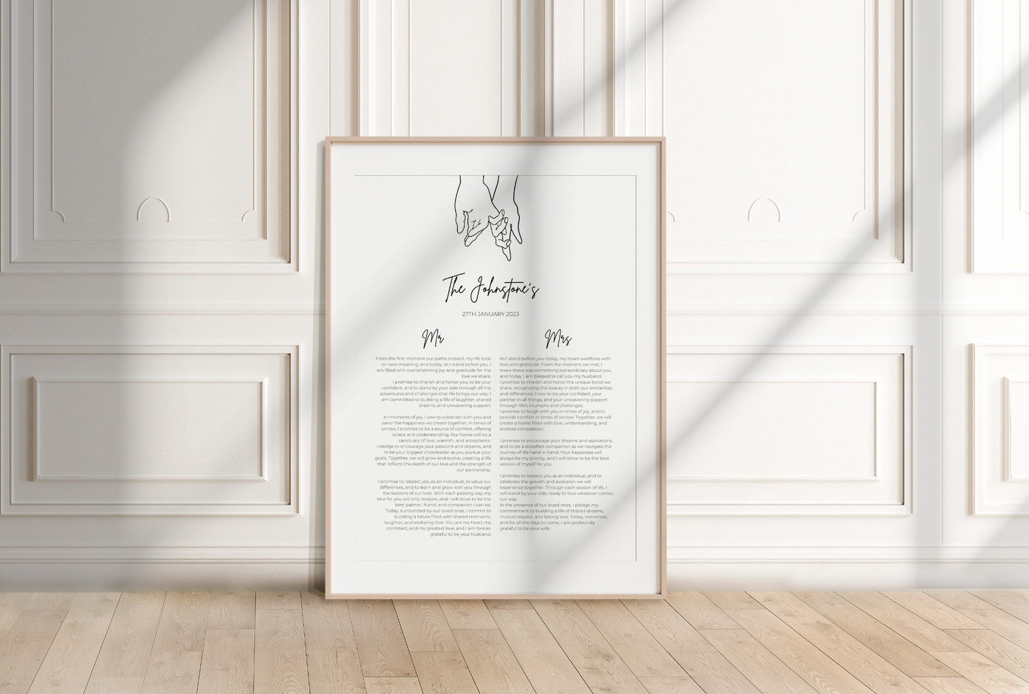 Wedding Vows Personalised Print