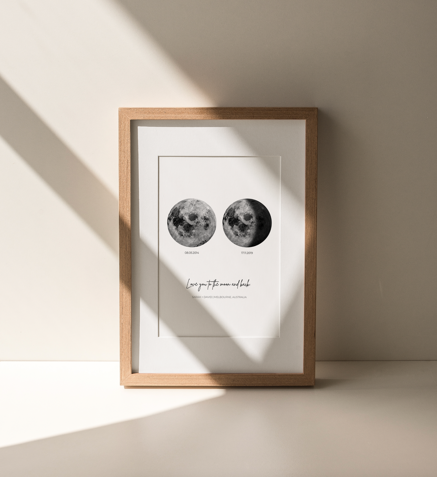 Double Moon Phase Personalised Print