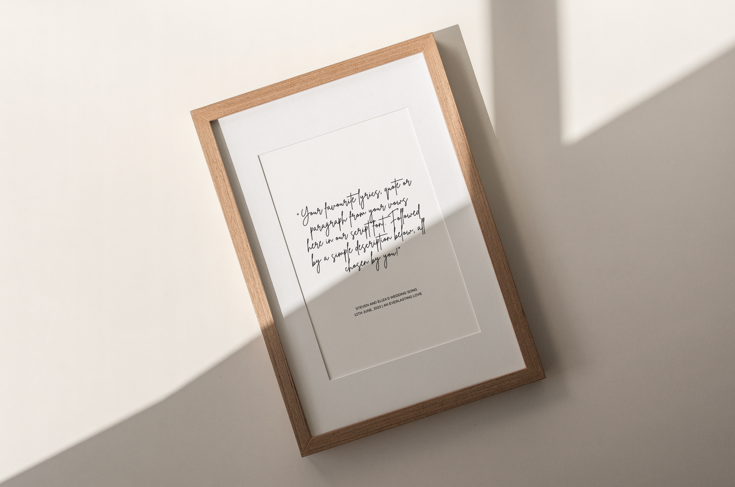 Lyrics or Quote Personalised Print