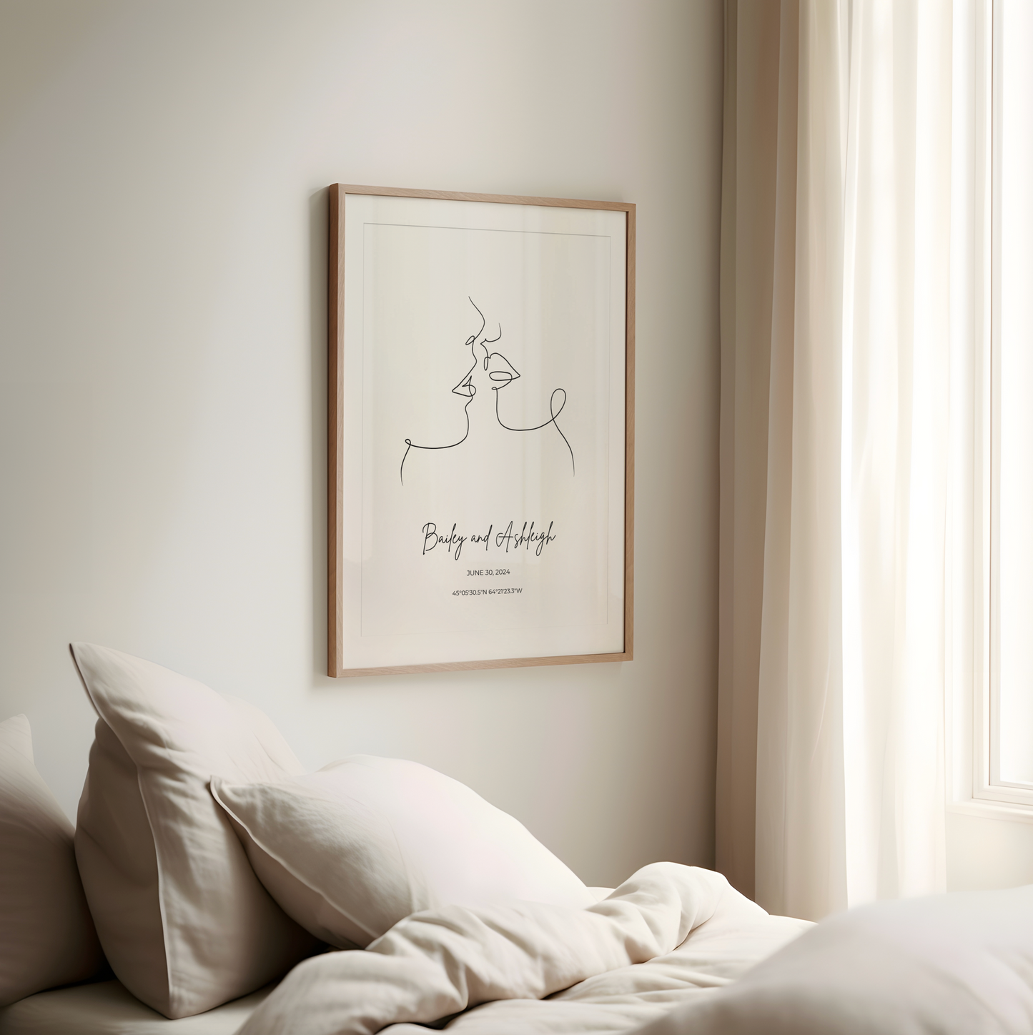 Couple Kissing Personalised Print