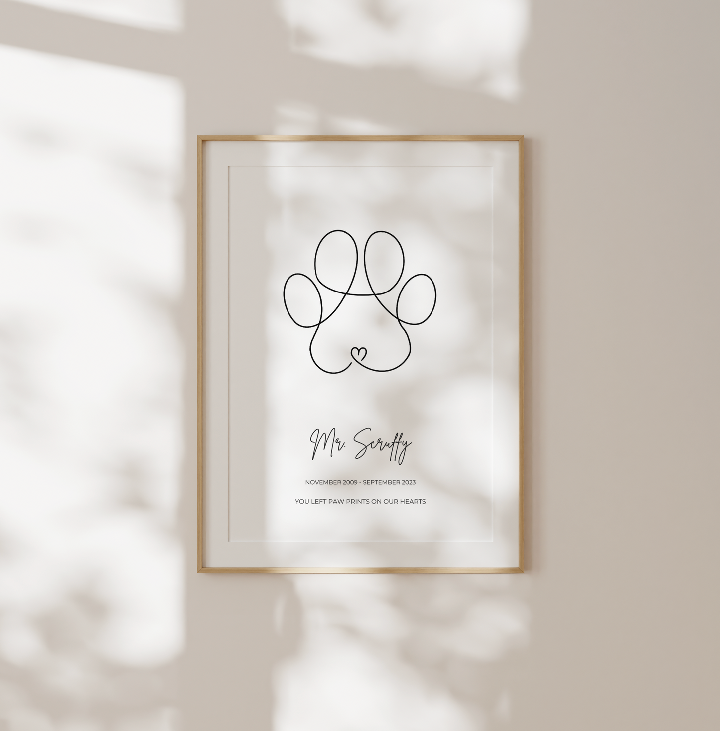 Puppy Paw Personalised Print