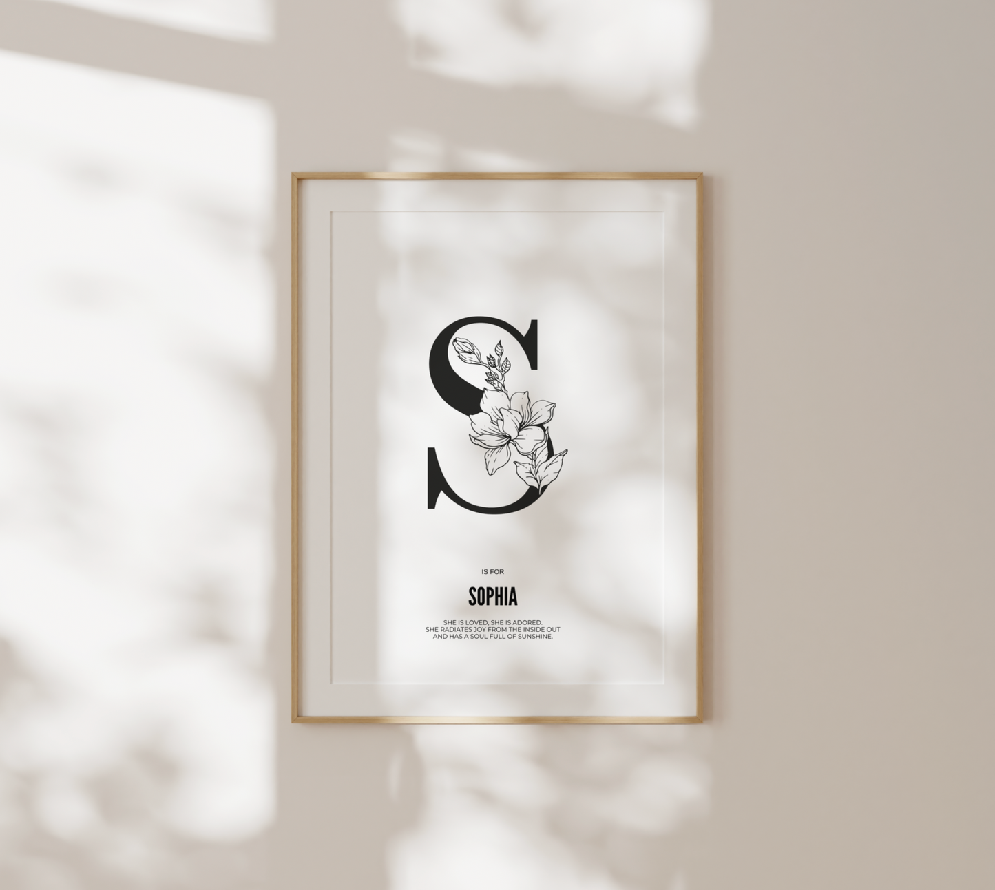 Floral Initial Personalised Print