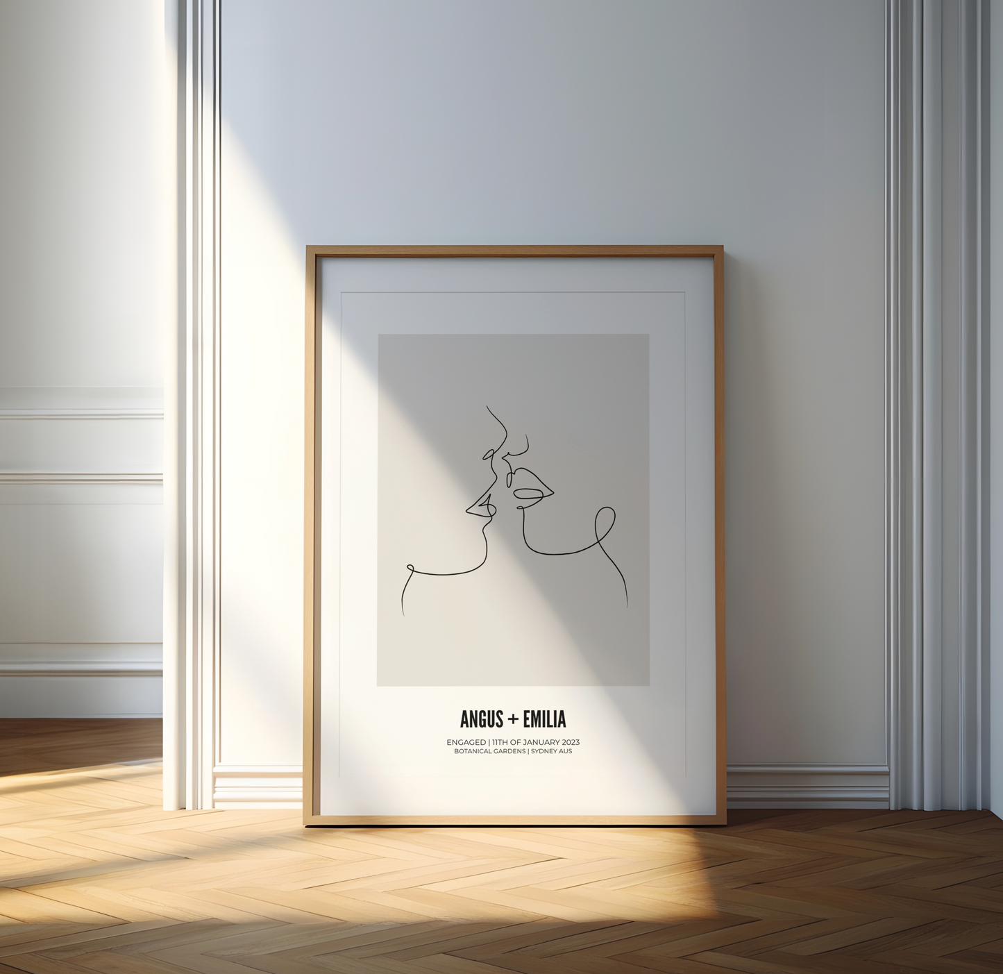Couple Kissing Personalised Print - Square