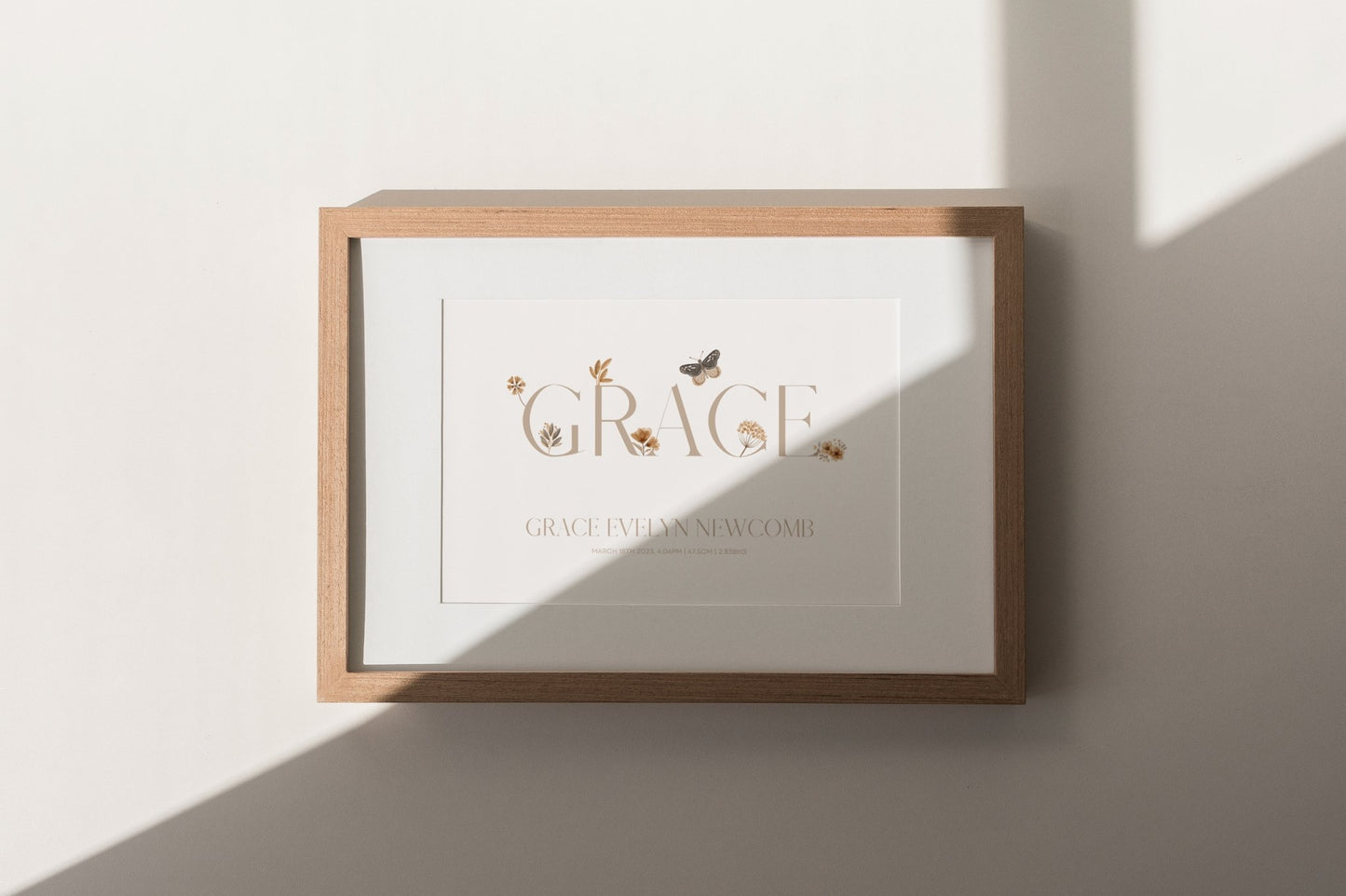 Butterfly Floral Personalised Name Print - Created By Zoe