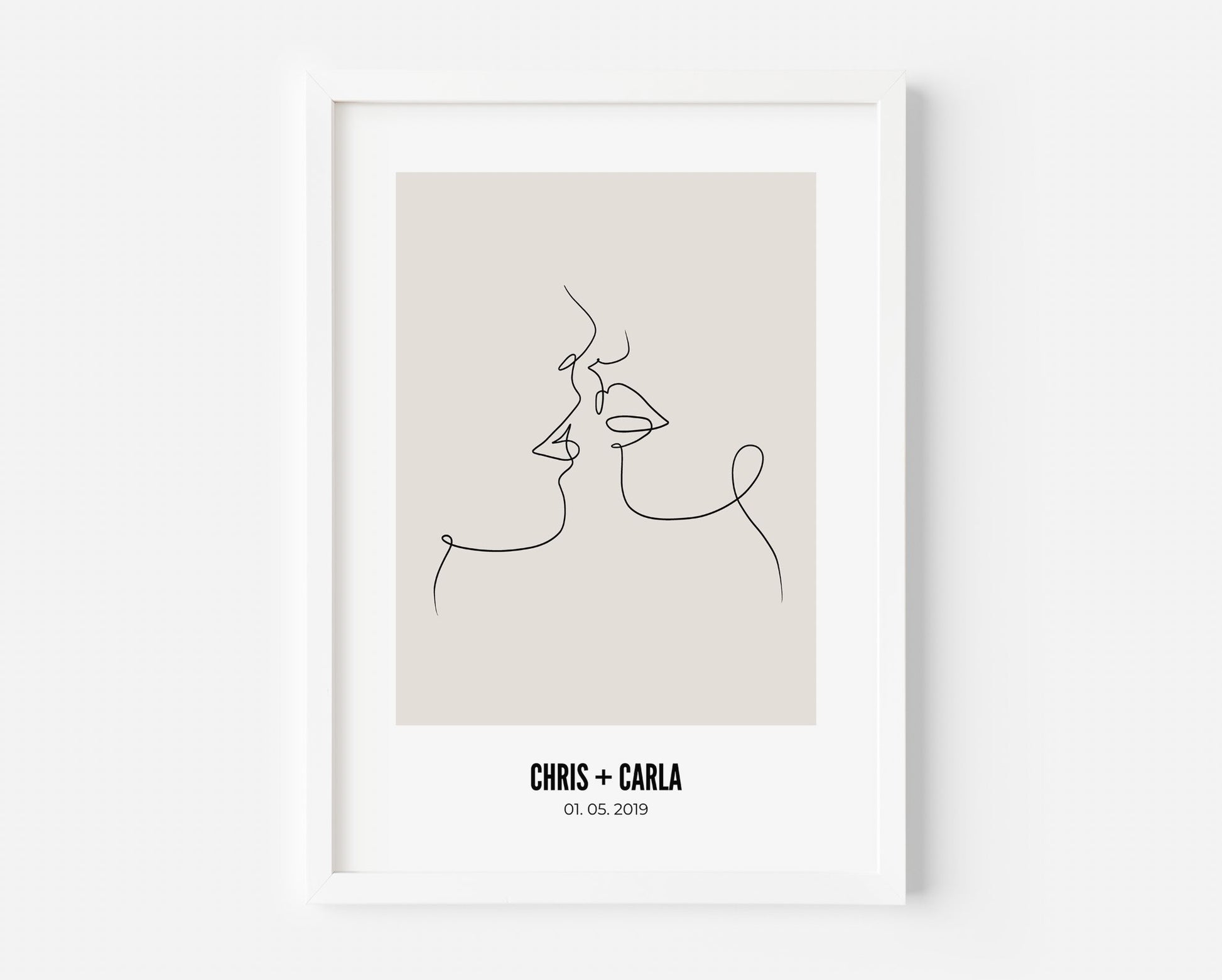 Couple Kissing Customisable Print - Square - Created By Zoe