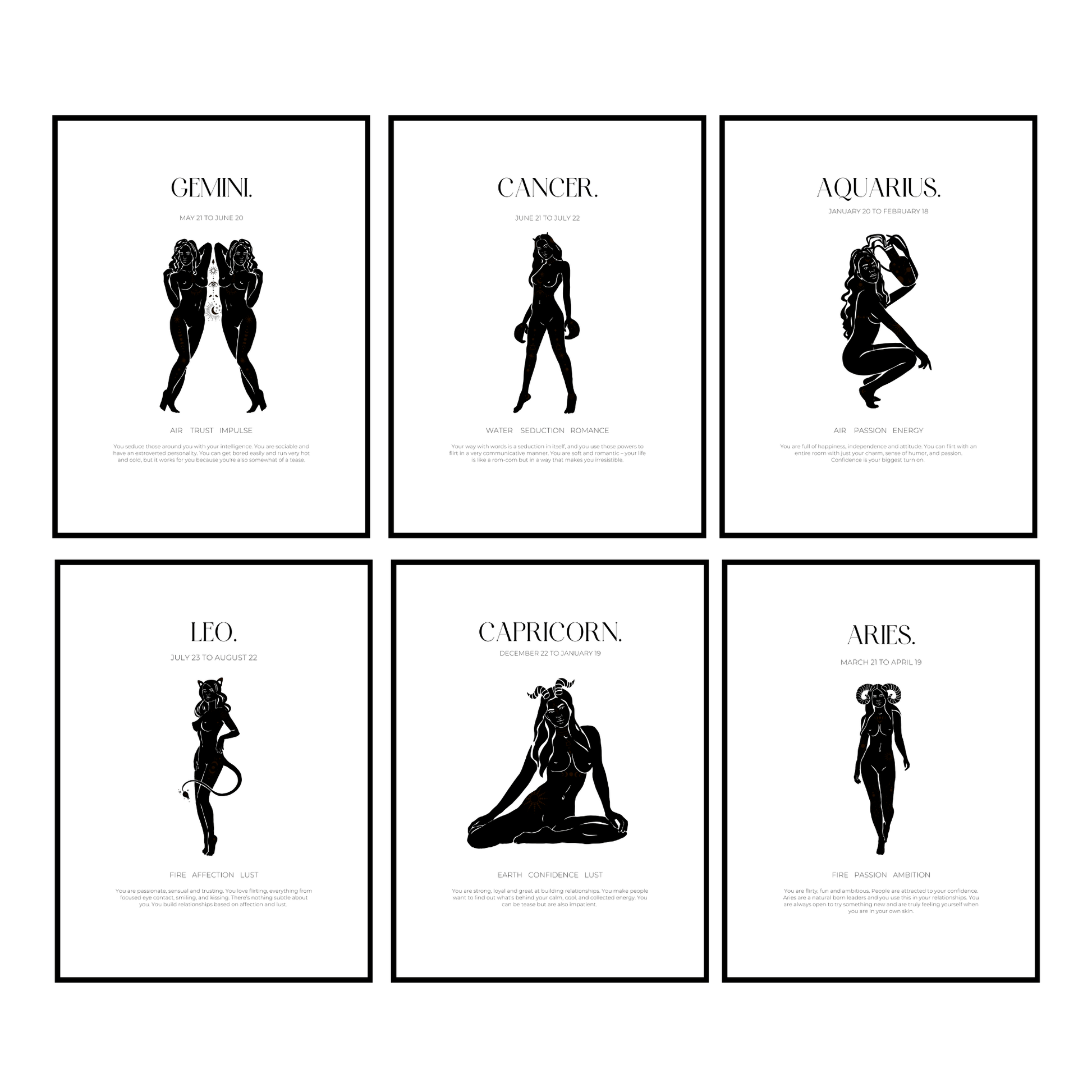 Flirty Zodiac Poster Print - Created By Zoe