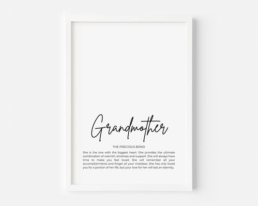Grandmother - The Precious Bond Print - Created By Zoe