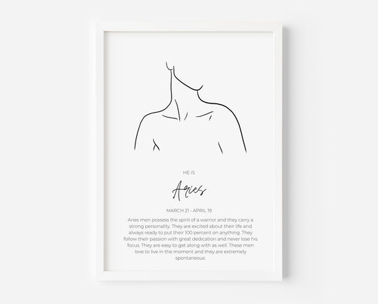 He is 'Zodiac' Print - Created By Zoe