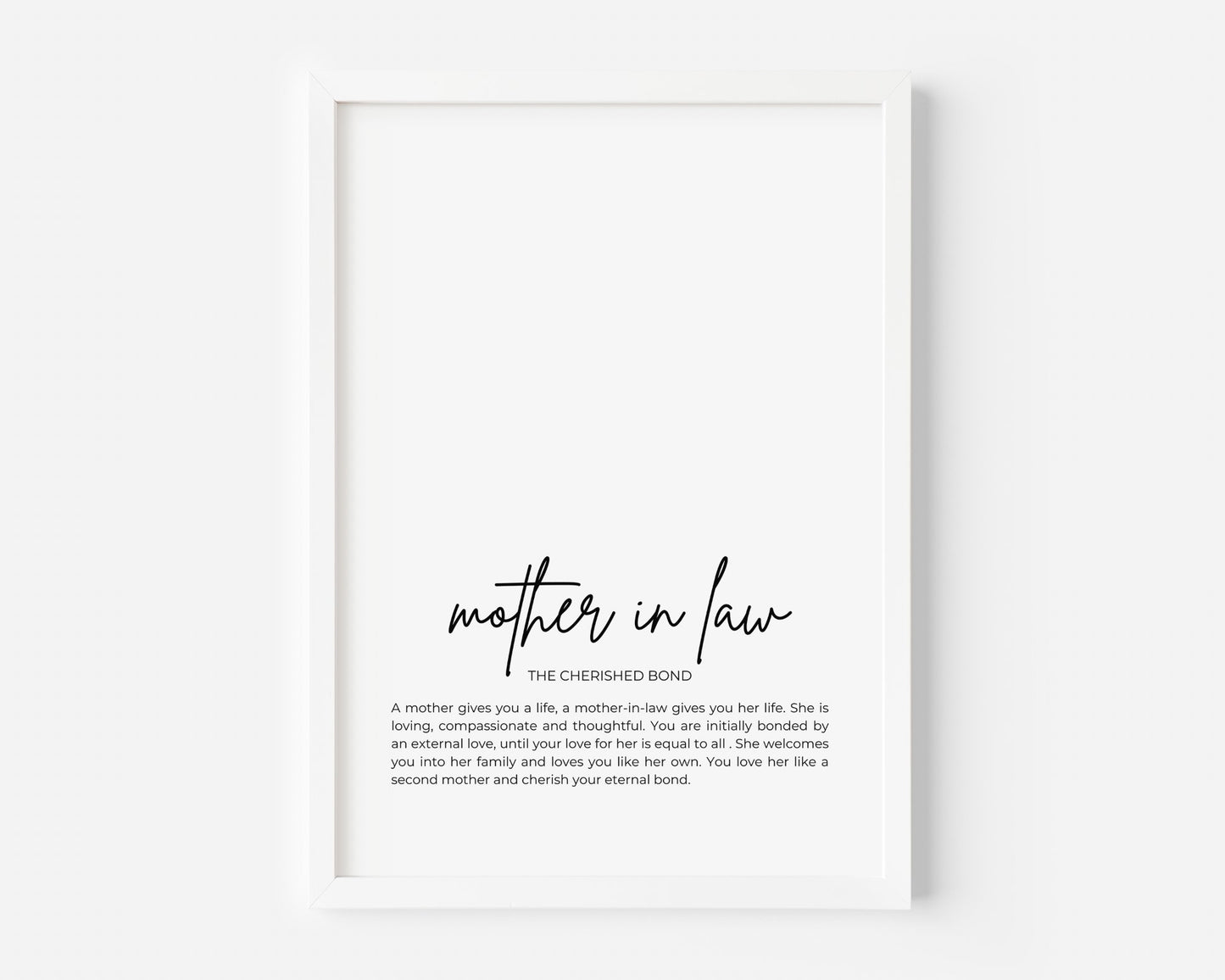 Mother in Law - The Cherished Bond Print - Created By Zoe
