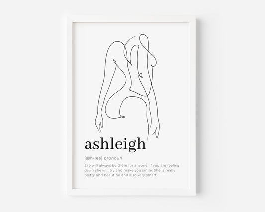 Name Definition Customisable Print - Created By Zoe