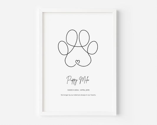 Puppy Paw Personalised Print - Created By Zoe