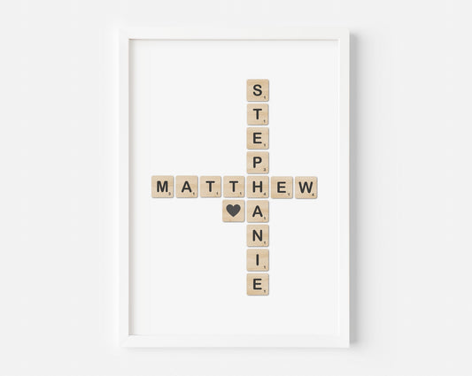 Scrabble Board Customisable Print - Created By Zoe