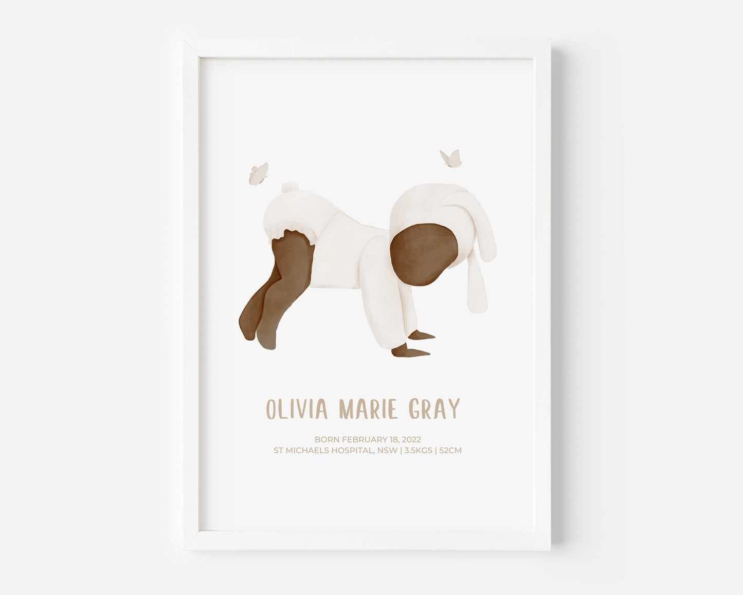 Watercolour Baby Toddler Personalised Print - Created By Zoe