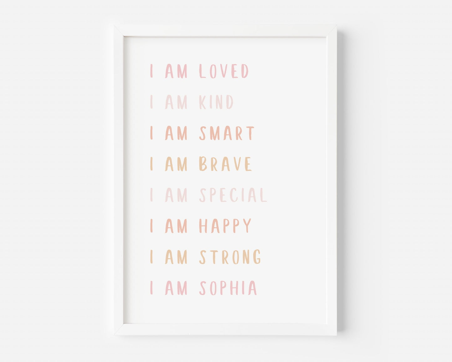 Watercolour Kids Affirmation Personalised Print - Created By Zoe