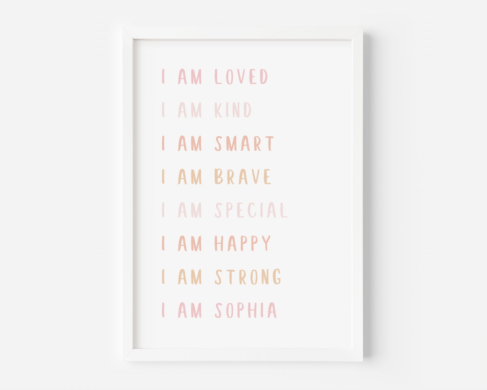 Watercolour Kids Affirmation Personalised Print - Created By Zoe