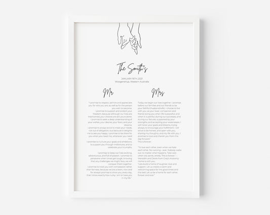 Wedding Vows Personalised Print - Created By Zoe