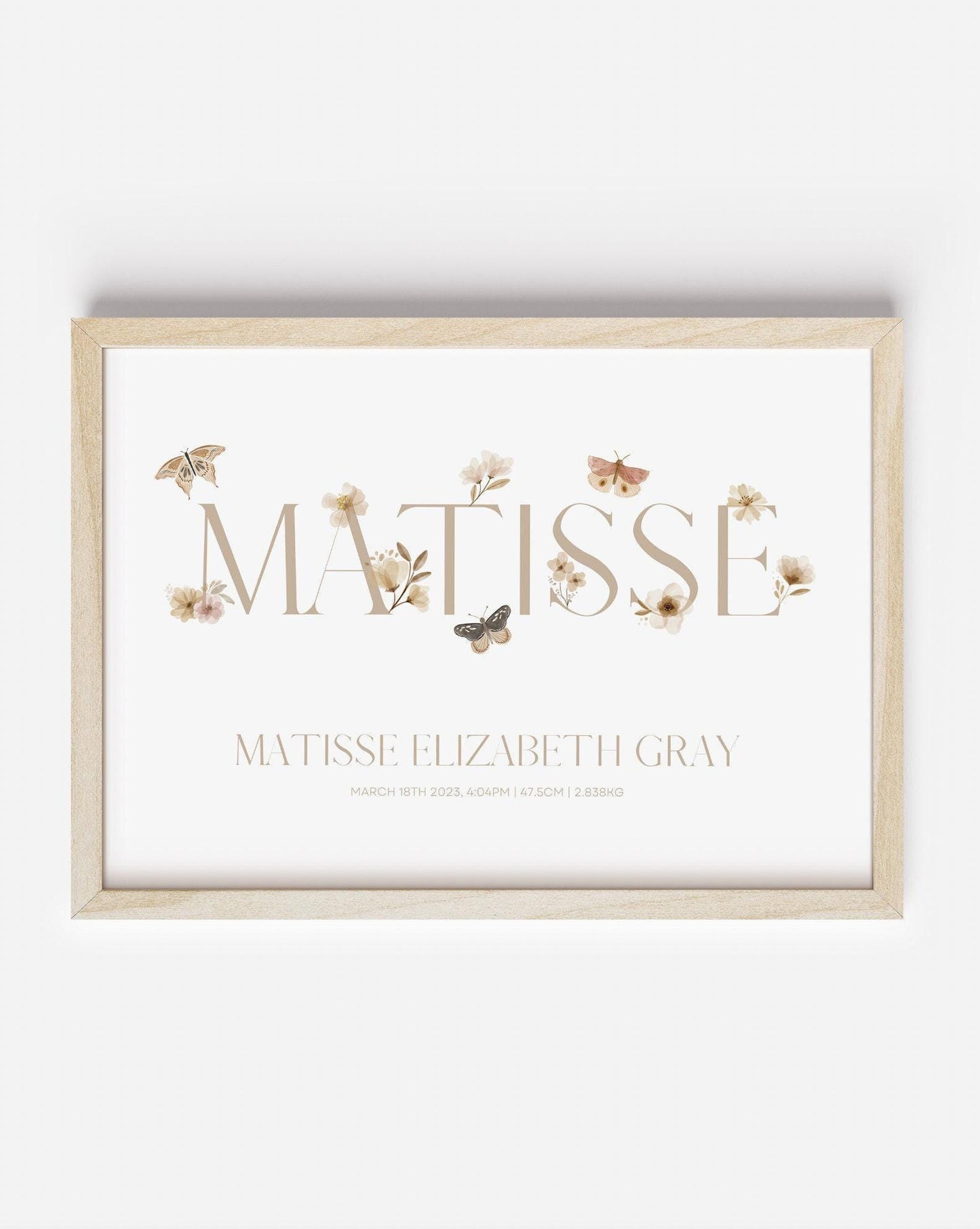 Butterfly Name Custom Print