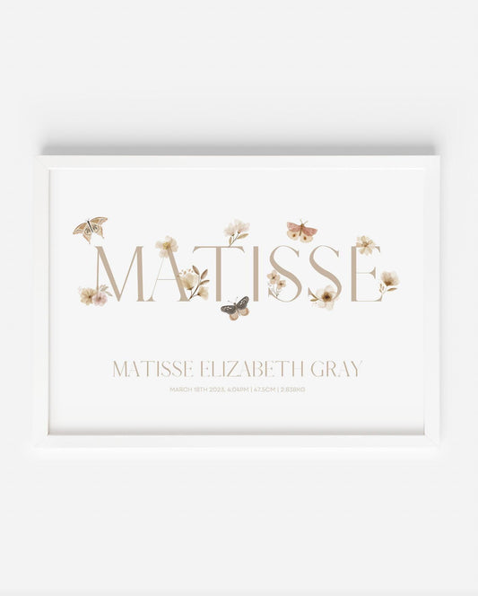 Butterfly Name Custom Print