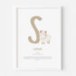 Kids Zodiac Initial Custom Print