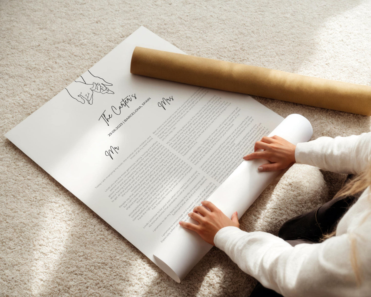 Wedding Vow - Hands Custom Print