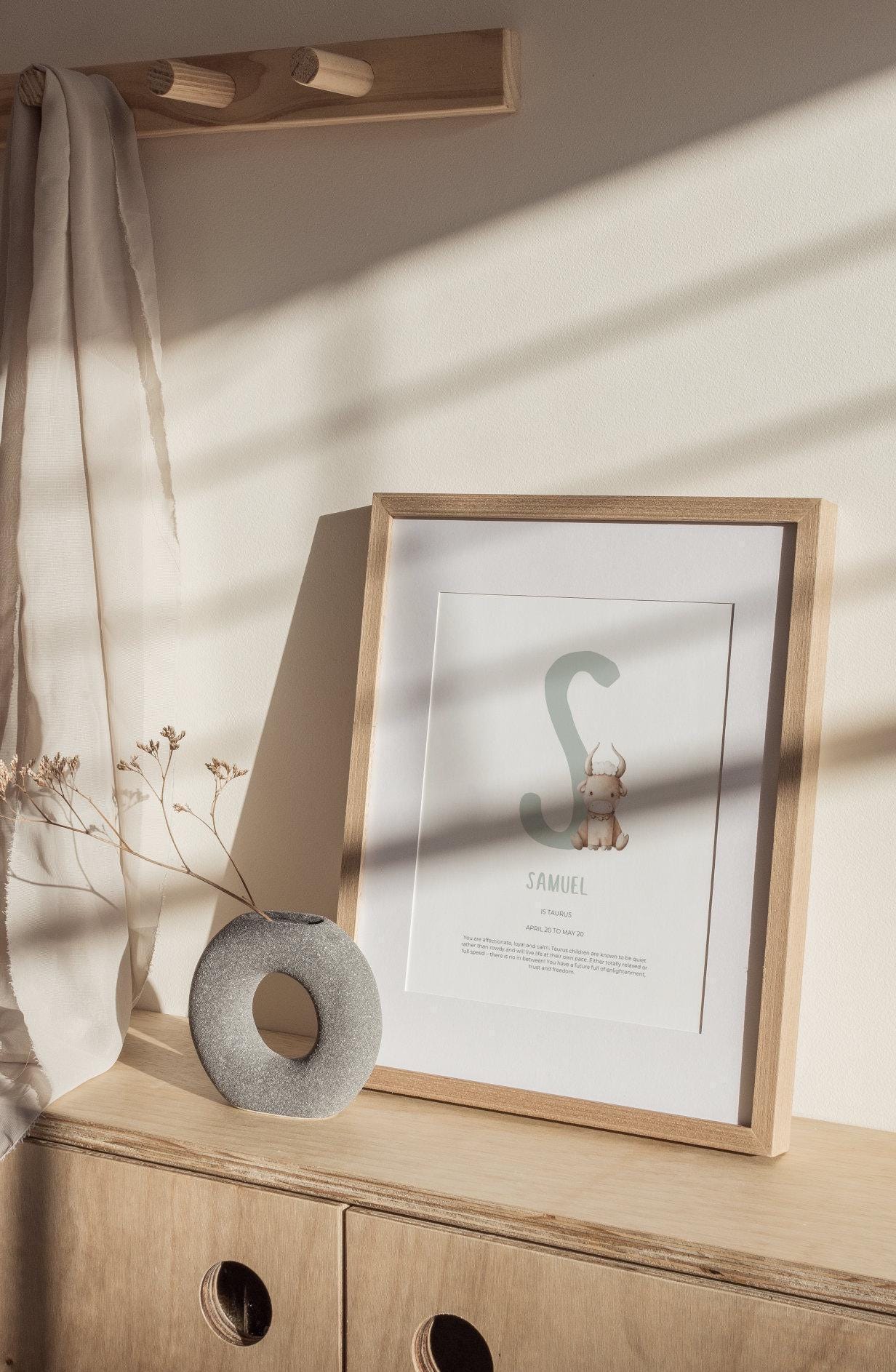 Kids Zodiac Initial Custom Print