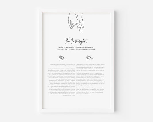 Wedding Vow - Hands Custom Print