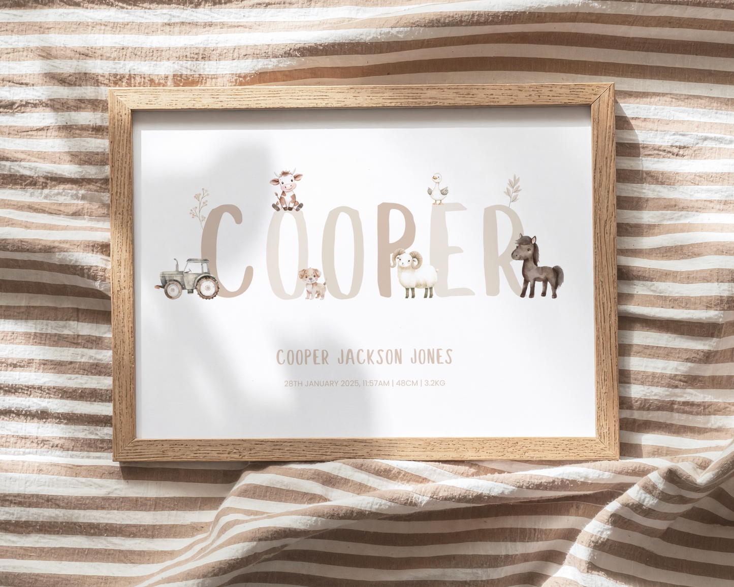 Farm Animal Personalised Kids Name Print