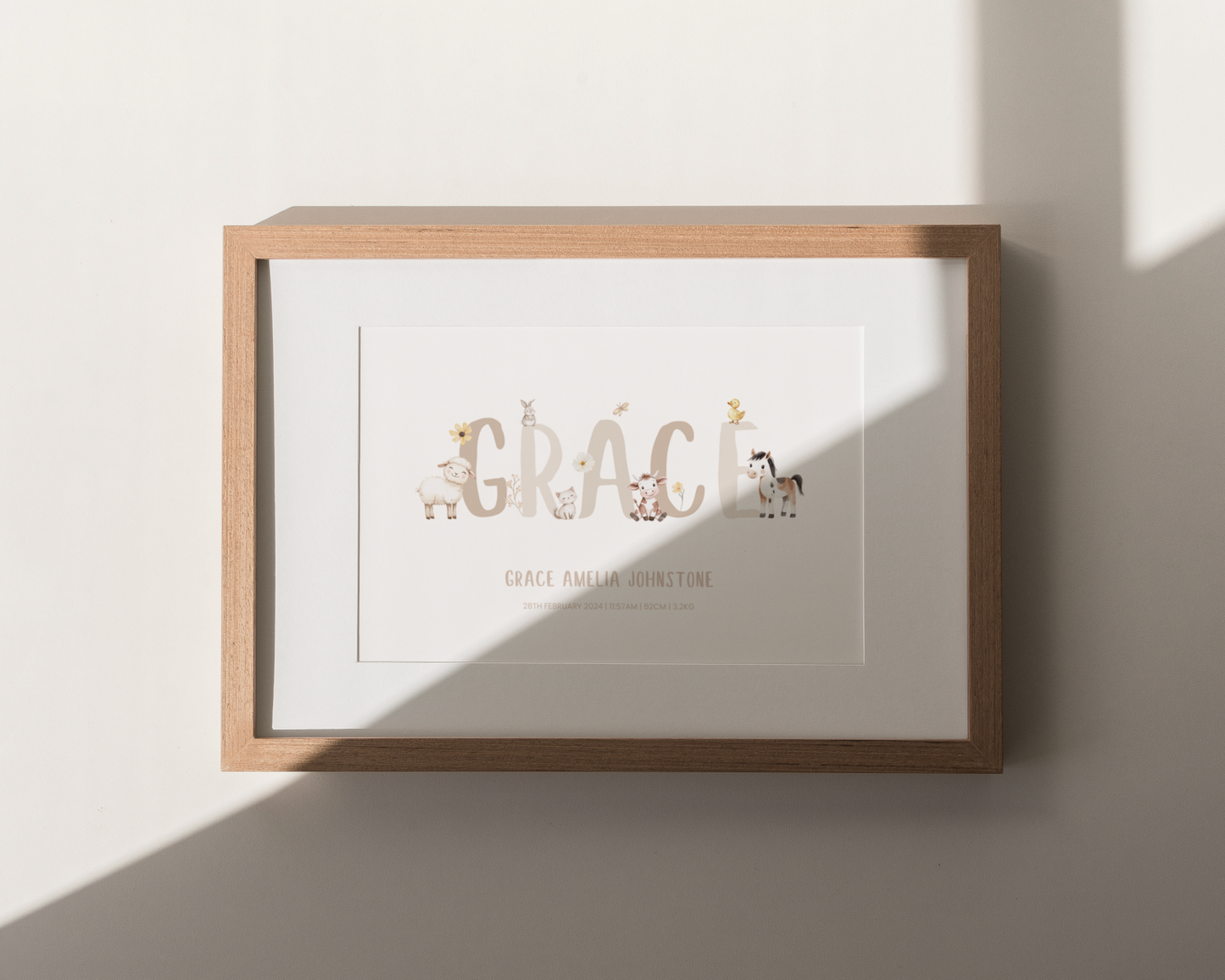 Farm Animal Personalised Kids Name Print