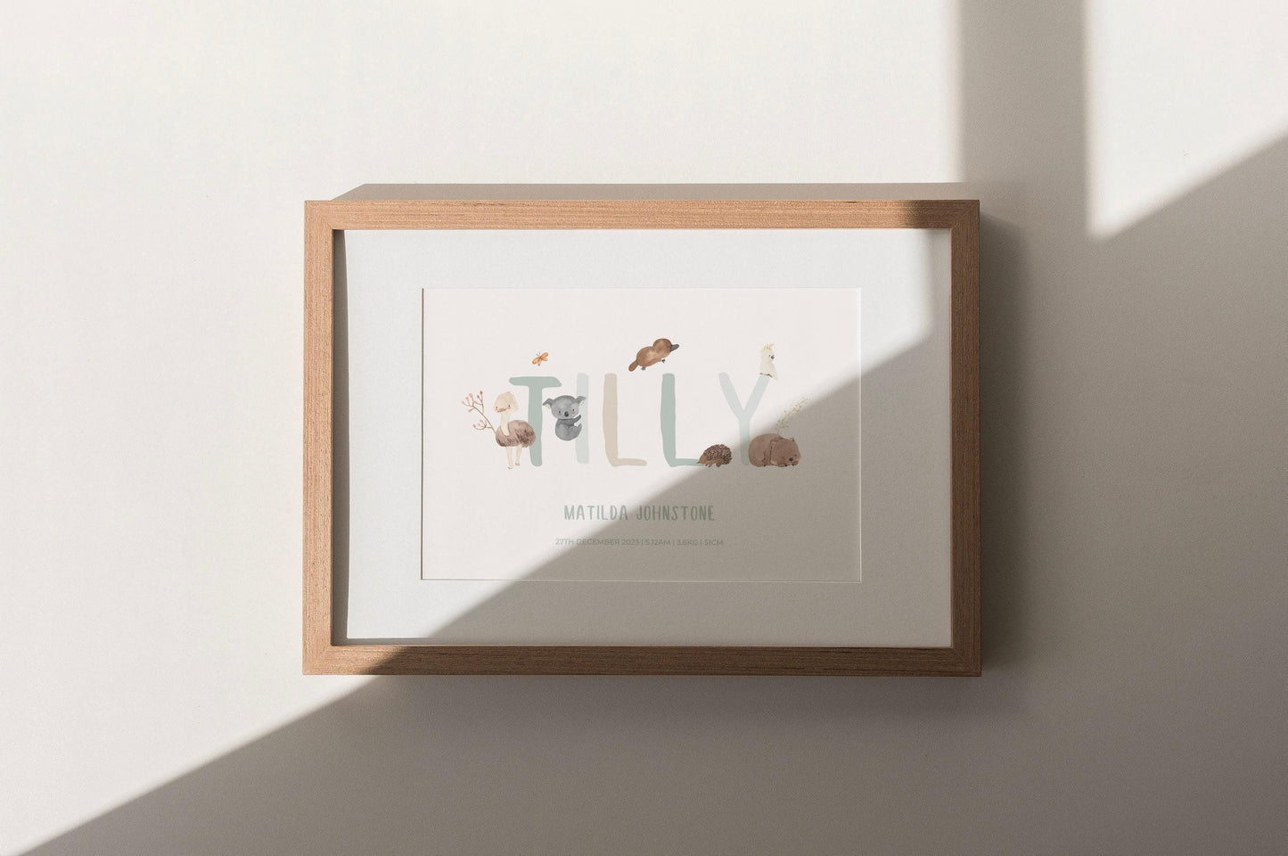 Australian Animal Name Custom Print