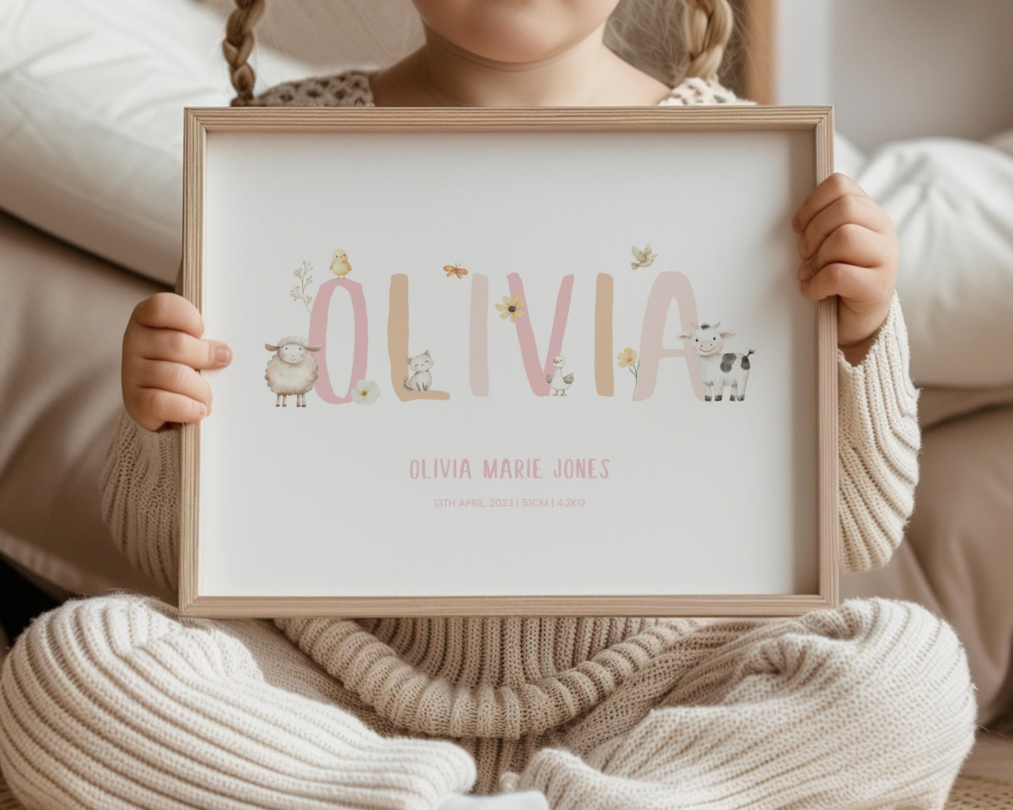 Farm Animal Name Custom Print