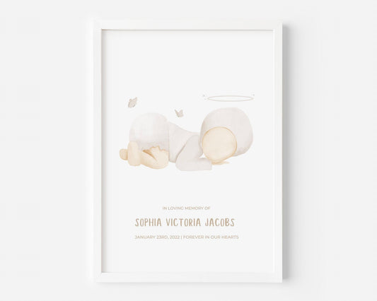 Angel Baby Watercolour Custom Print