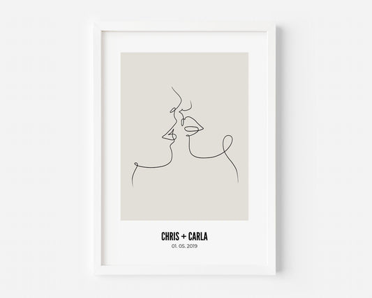Kissing - Square Custom Print