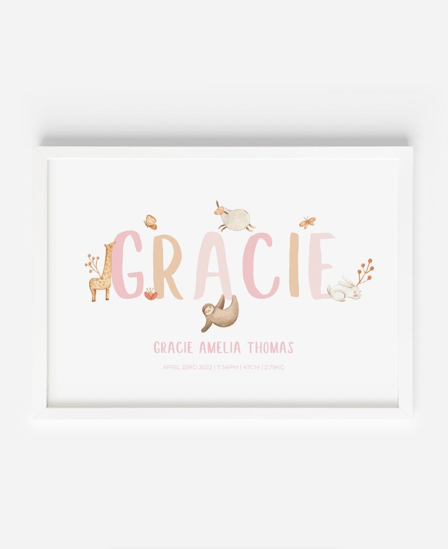 Animal Name Custom Print