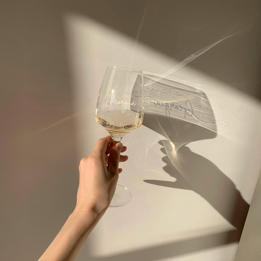 Eternally Etched Wine Glass