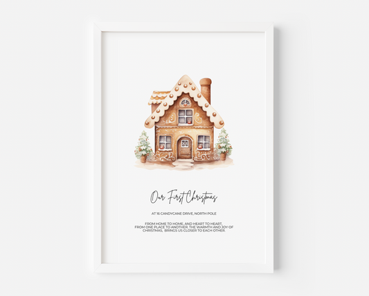 Gingerbread House Personalised Print