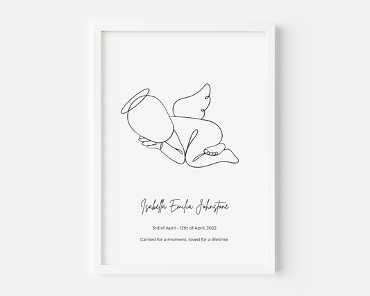 Angel Baby Miscarriage Personalised Print