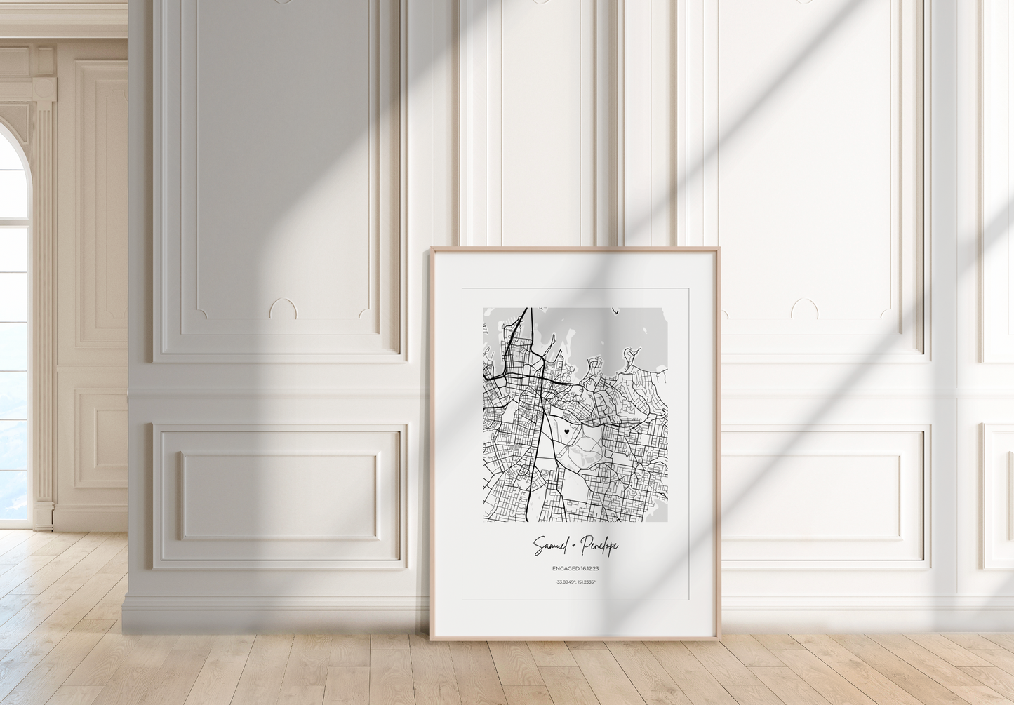 Square Location Map Personalised Print