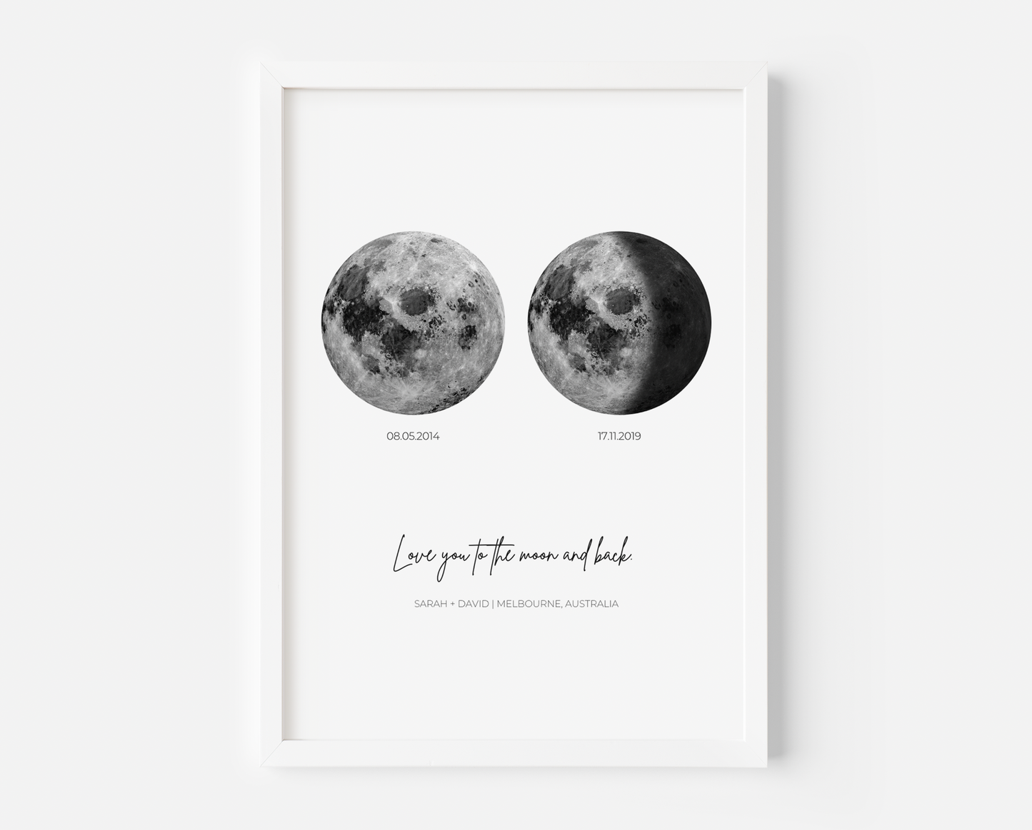 Double Moon Phase Personalised Print