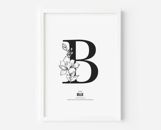 Floral Initial Custom Print