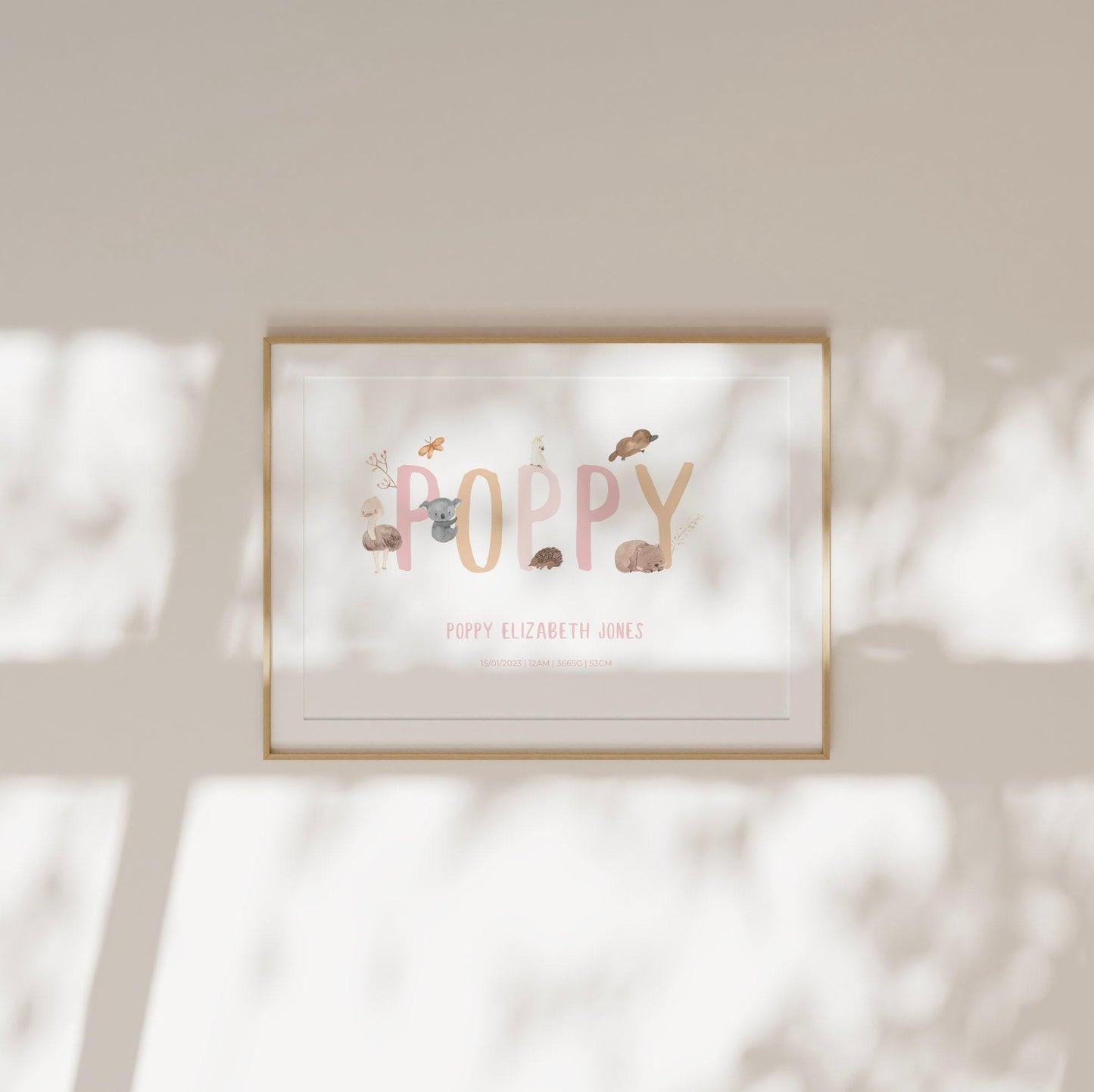 Australian Animal Name Custom Print