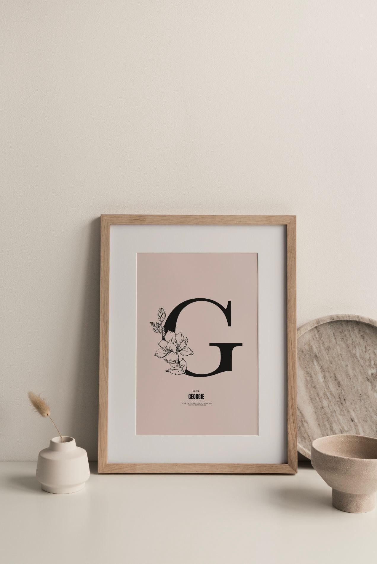 Floral Initial Custom Print