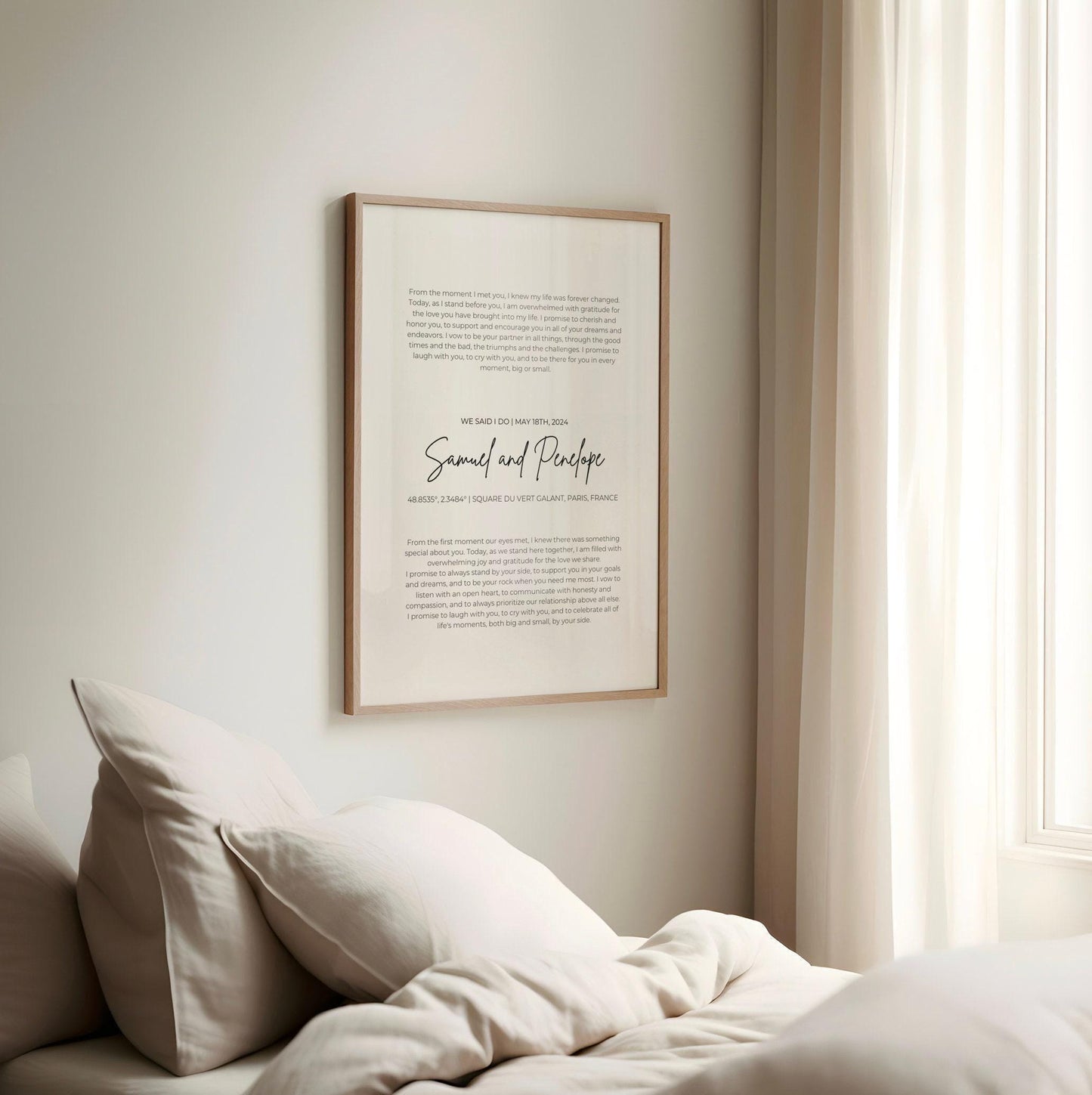 Wedding Vow Quote  Custom Print
