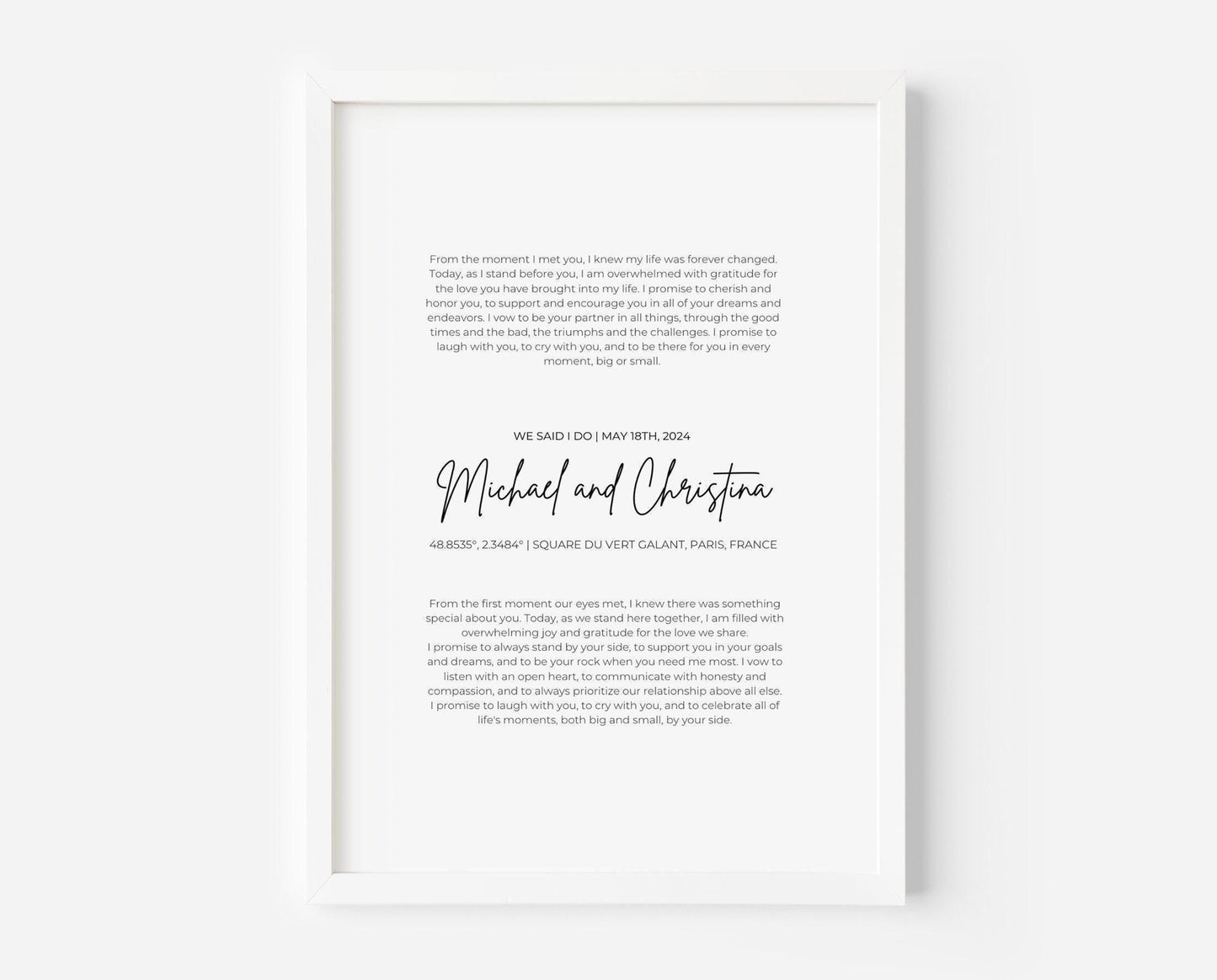 Wedding Vow Quote  Custom Print