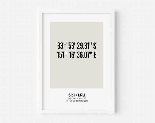 Coordinates Custom Print