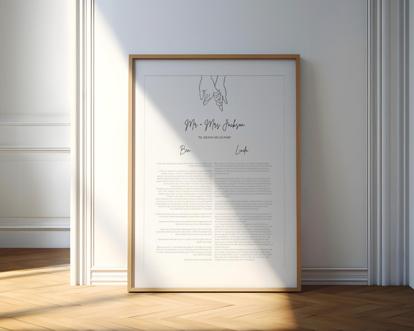 Wedding Vow - Hands Custom Print